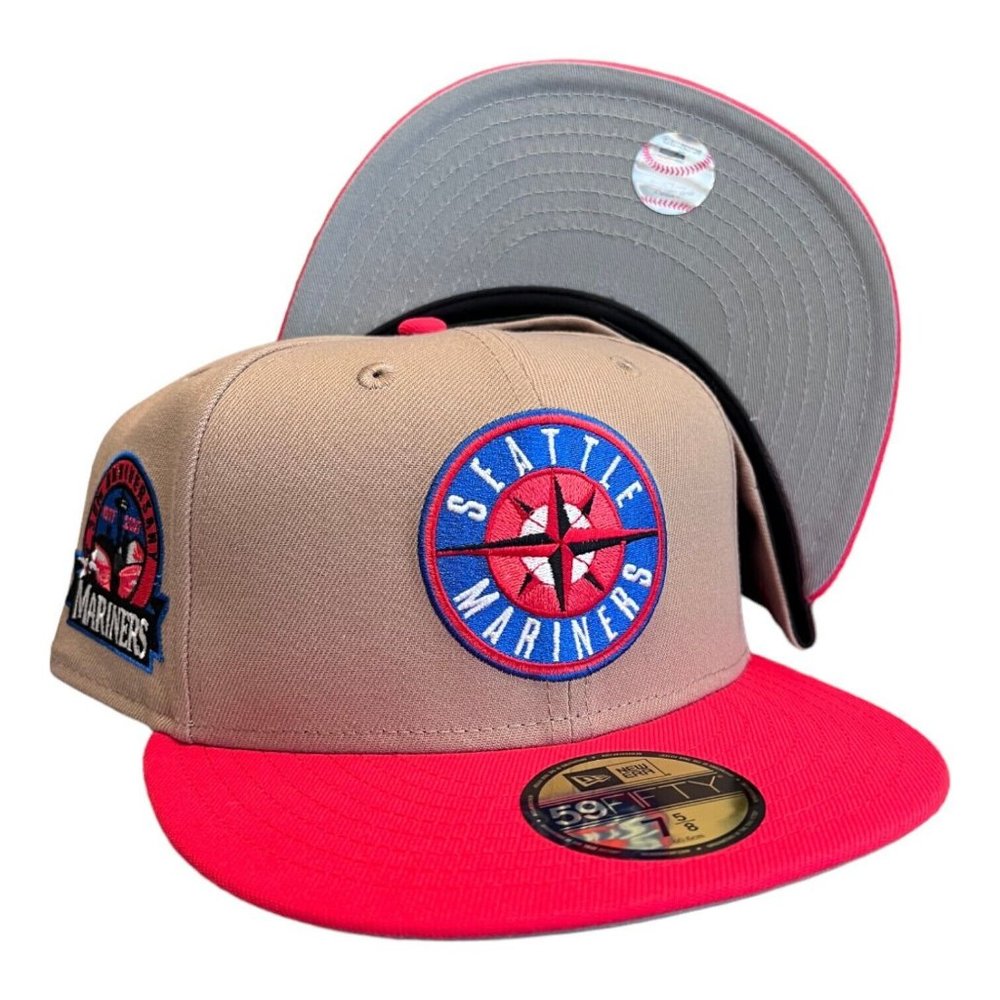 New Era Seattle Mariners 59FIFTY Fitted Hat Camel 30th Year Side Patch